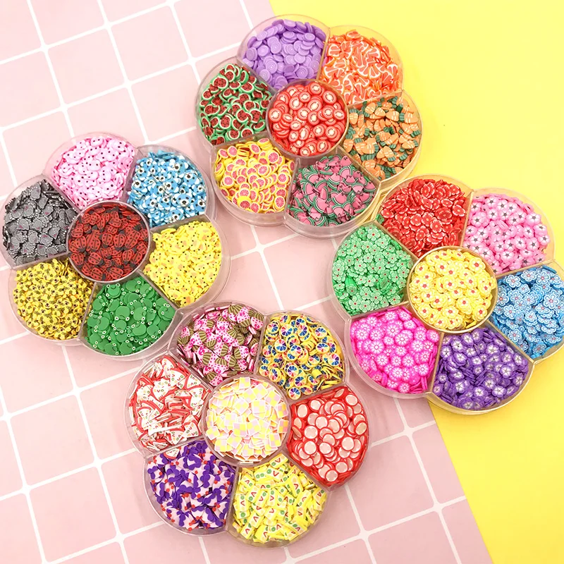 1 коробка мягкая полимерная глина в виде животных цветов фруктов 5 мм | Дом и сад