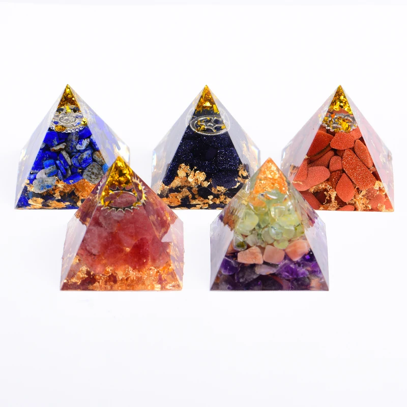 

Orgonite Pyramid Reiki Healing Meditation Chakra Stones Resin Room Decor Quartz Crystal Jewelry Cube Expel Evil Soothe The Soul