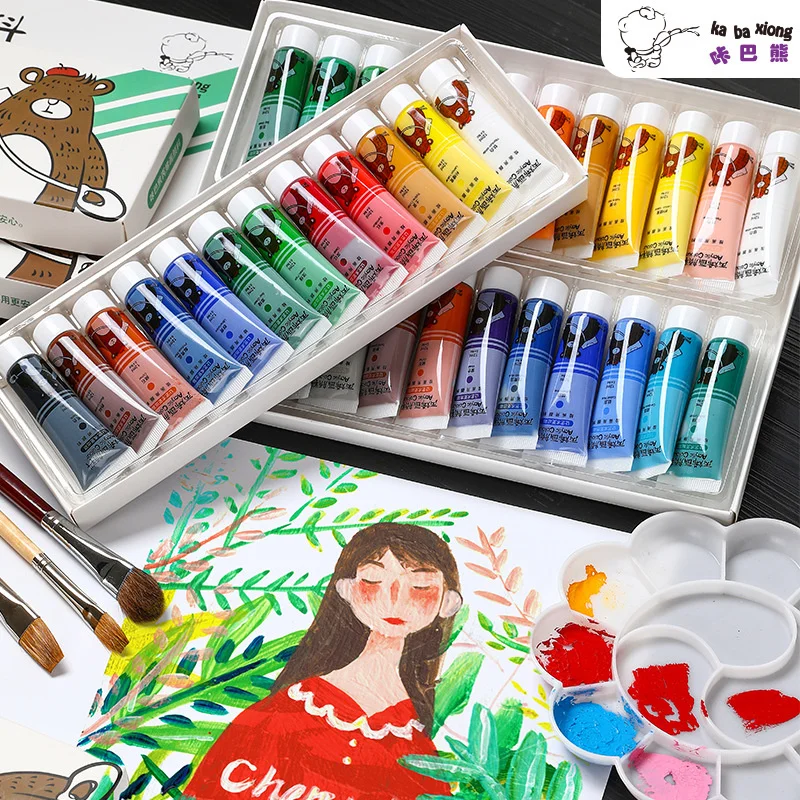 

5ml/12ml Acrylic Paint 12/18/24/36 Color Beginner Paint Set Diy Hand-painted Painted Wall Painting Boxed