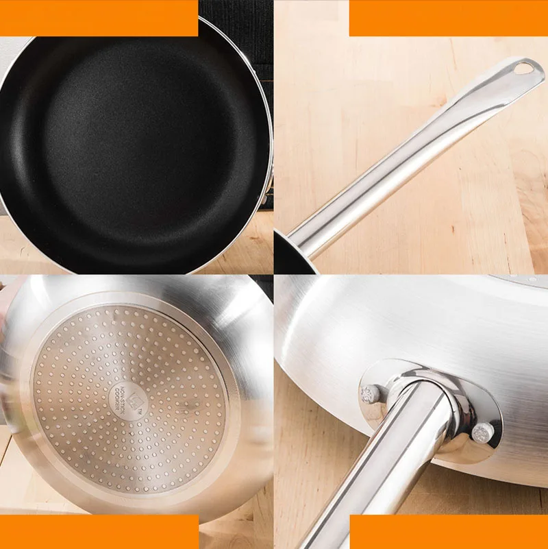 

Aluminum Alloy Pan Non Stick Finish Less Oil Smoke Pots Frying Wok Cook Baby Food Health And Environmental Protection