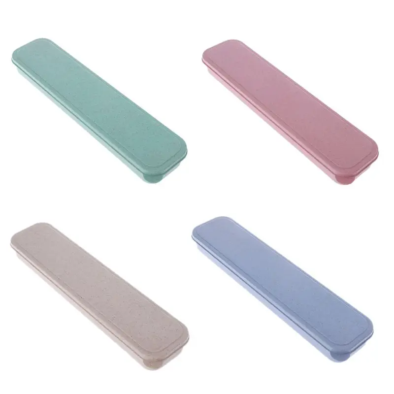 Портативные Экологичные столовые приборы из пшеничной соломы коробка для