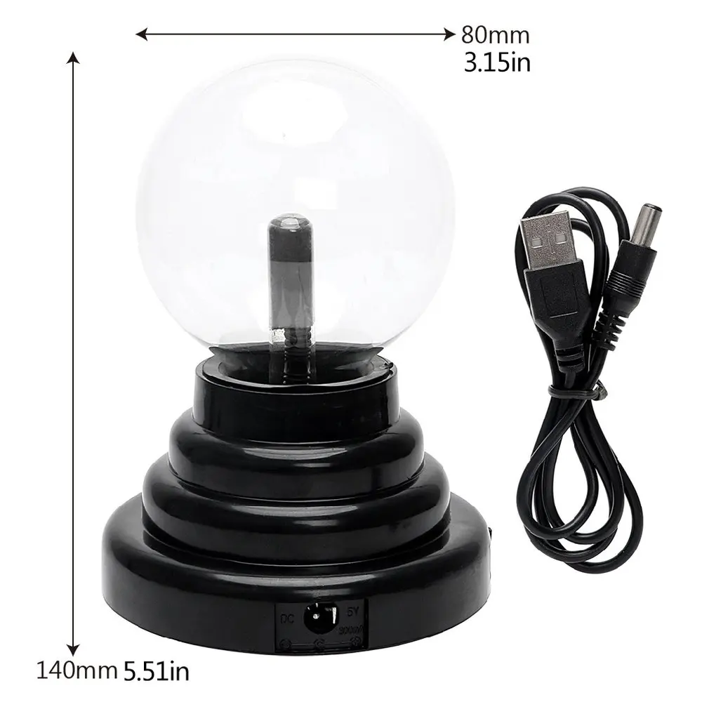 

USB Plasma Ball Lamp Touch Sensitive Novelty Glass Light Sphere Nightlight Kids Birthday New Year Gifts Decoration Ball Lamp