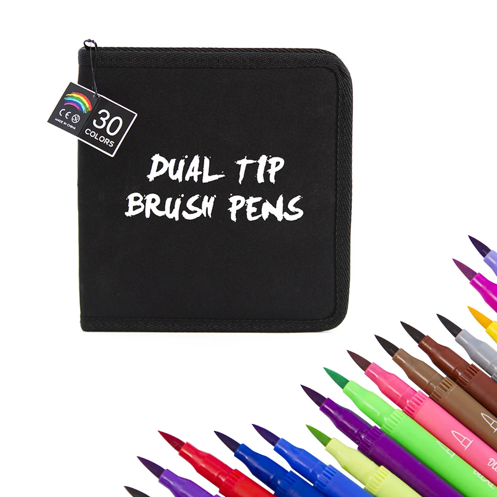 30 шт. цветные ручки с Оксфордской сумкой консилер и кисть двумя наконечниками