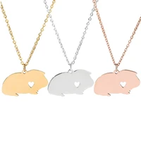 dropship personalized guinea pig necklace custom name necklaces cute pet rabbit bunny gifts jewelry animal customized pig pendan