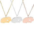 Прямая поставка, персонализированное колье с морской кожей, индивидуальное имя, ожерелья, милый кролик, Кролик, Кролик, подарки, ювелирные изделия, животное, свинья, подвеска на заказ