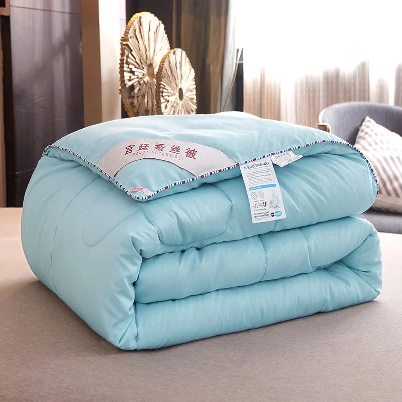 

All Season Soft Polyester Quilt Bed Cover Fiber Comforter Quilt Sanding Skin-Friendly Bedclothes Single Queen King Size