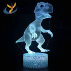 Цветной 3D ночник серии 1 с рисунком динозавра, светодиодный сенсорный креативный подарок, настольная лампа с дистанционным управлением