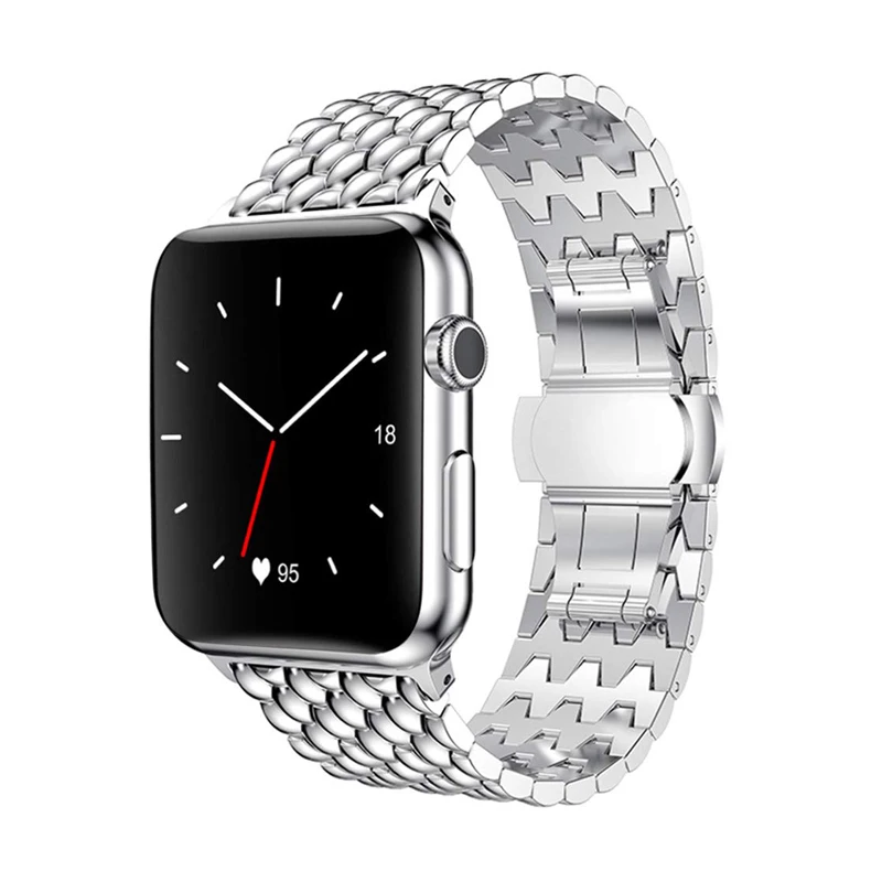 Ремешок с благоприятным рисунком для apple watch 4 5 band 44 мм 40 металлический браслет 3 42