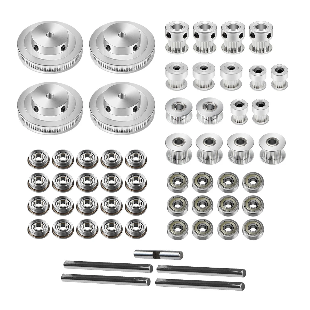 GT2 Timing Belt Drive Kit 625 F695 Bearing Pulley Wheel Idler Shaft Compatible with Voron V2.4 3D Printer Motion Parts