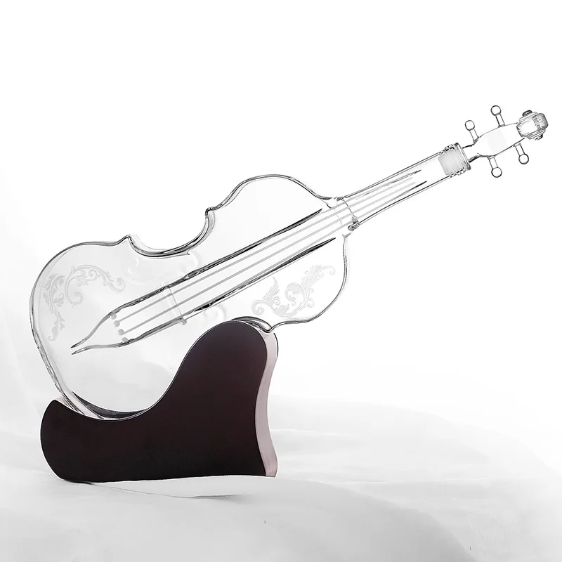 Creative Crafts Glass Wine Bottle Violin Shape Separator Set High Boron Red Decanter Home Decoration |
