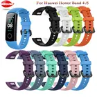 Новый Модный мягкий силиконовый ремешок для наручных часов, браслет для Huawei Honor Band 4 5, Спортивный Классический сменный Браслет для наручных часов