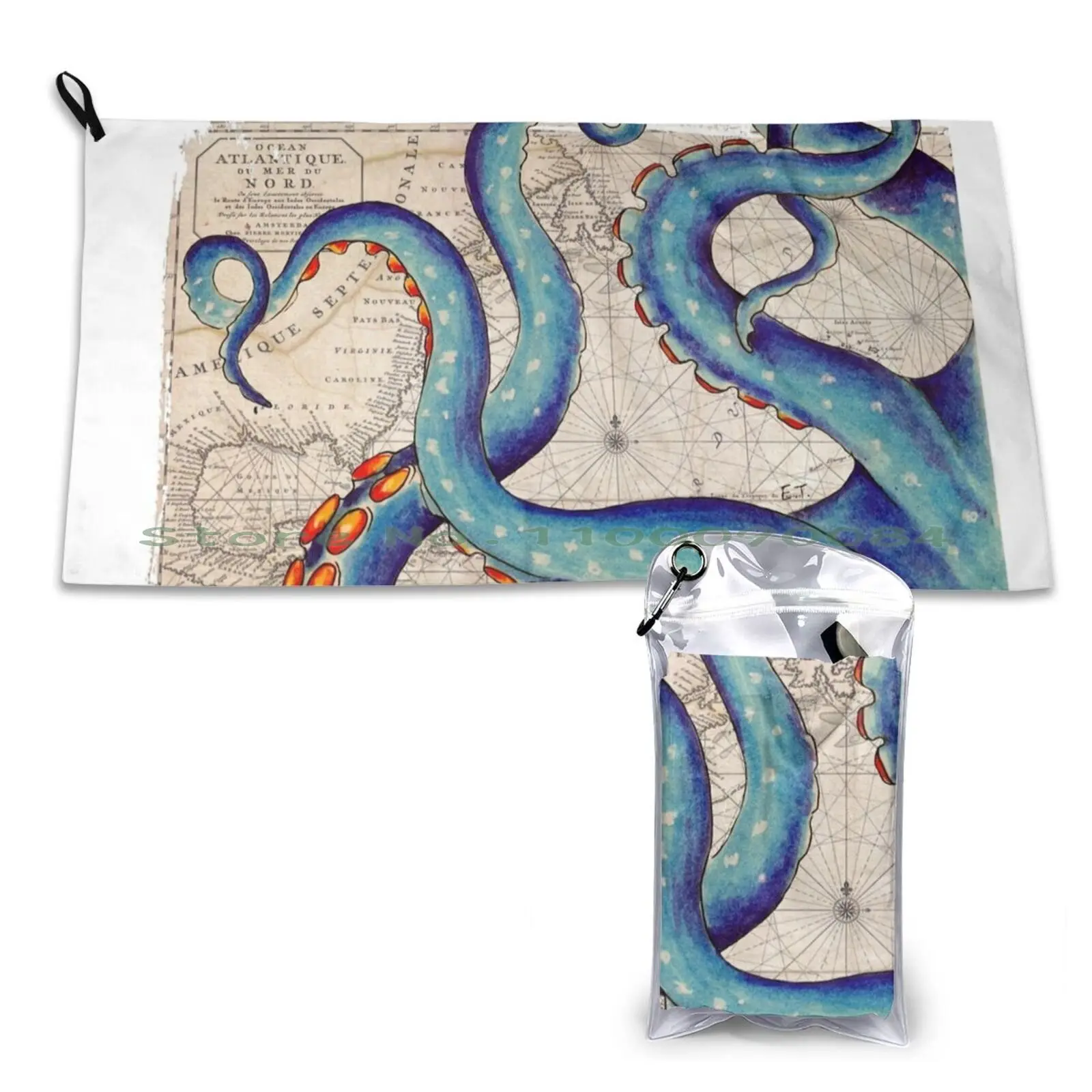 Gym Sports Bath Portable Tentacles Octopus Kraken Marine