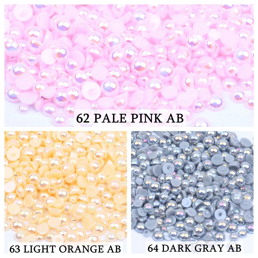 2-5 мм и смешанный размер полукруглые бусины много AB цветов Имитация клея на