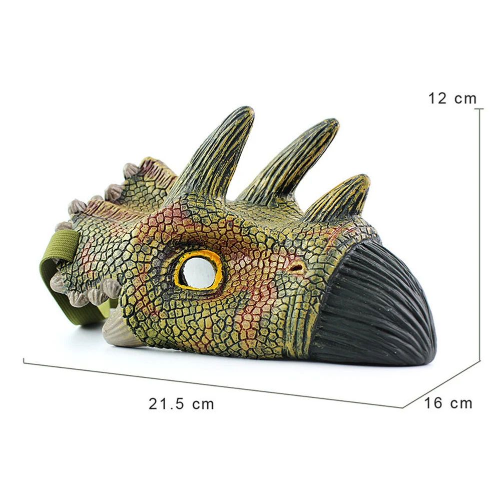 

High quality Simulation Scary Rex Triceratops Dinosaur Latex Face Mask Halloween Cosplay Party Supples for kids game