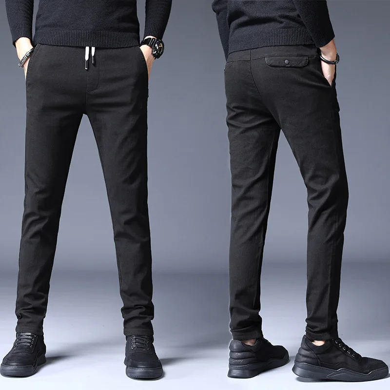 Мужские повседневные брюки hombres хлопковые облегающие модные деловые для мужчин