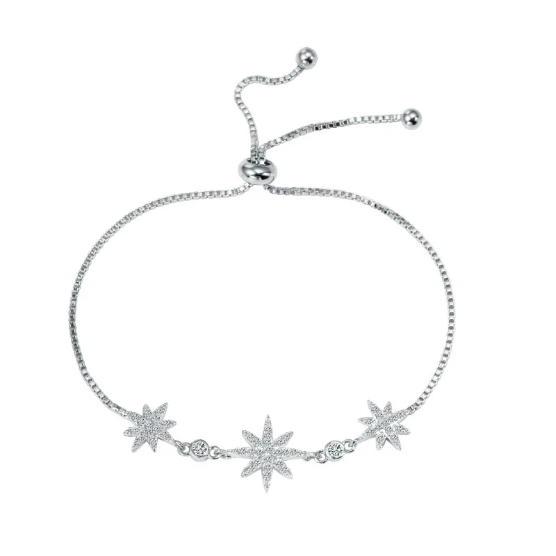 064 SILVER MIEG Марка Ассорти кубического циркония фианит, циркон, кристалл слайд регулируемый браслет покрытый розовым золотом/Родием серебро/желто-золотой Цвет - Окраска металла: 064 SILVER