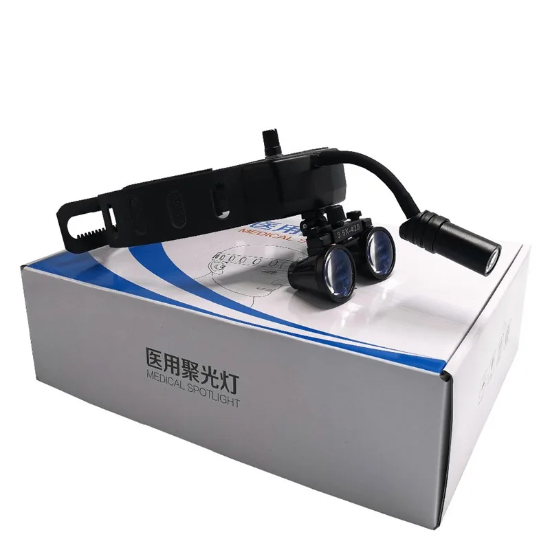 

High Quality Headband Medical Headlight Dental Headlamp+2.5/3.5X Magnifying Glass Medical Magnifier Surgical Dental Loupes