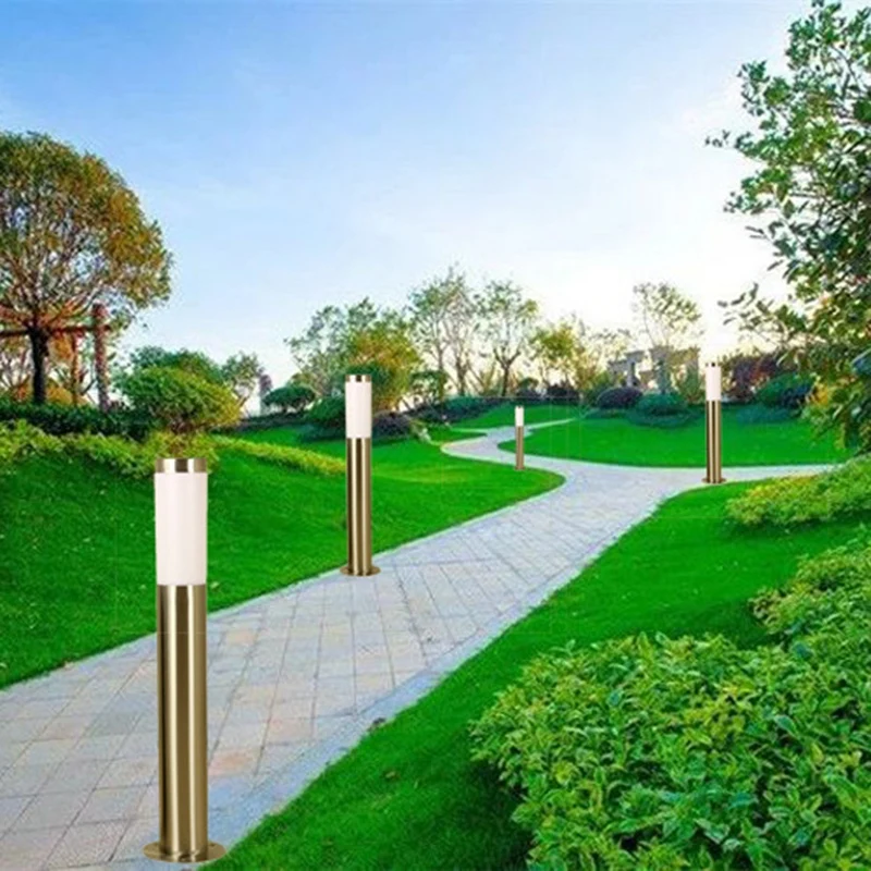 

L45cm Stainless Steel Outdoor Lawn Light, White Shadow E27 Garden Road Lighting, Courtyard Landscape Light