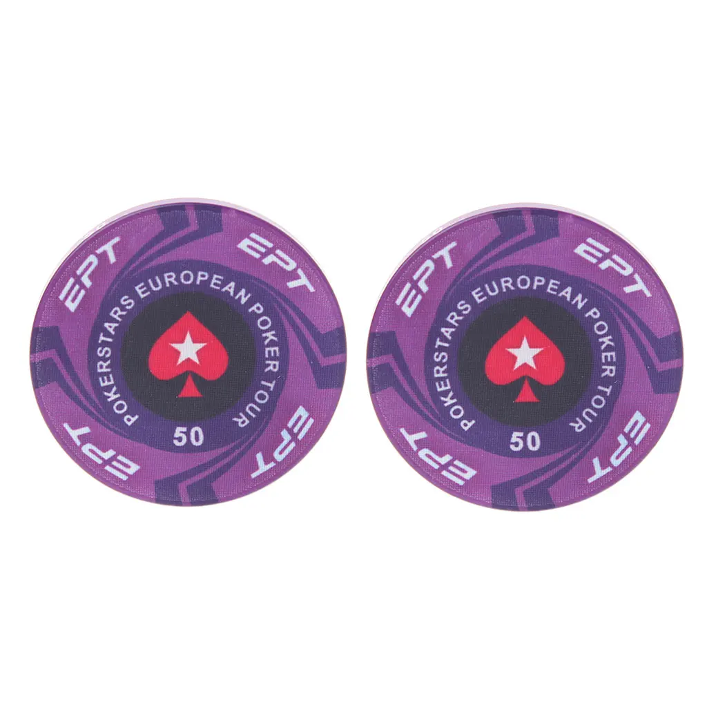 2шт EPT керамические покерные фишки европейские Pokers Tour Texas Hold'em монеты казино 4 см
