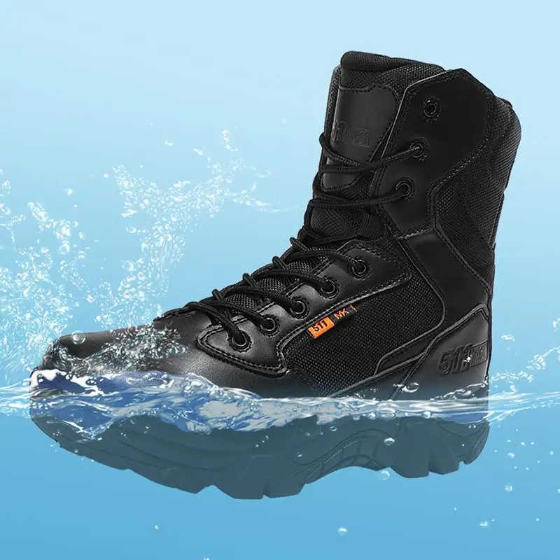 

2021 New Fashion Breathable High Quality Military Leather Combat Boots Men's Infantry Tactical Boots Military Shoes Waterproof