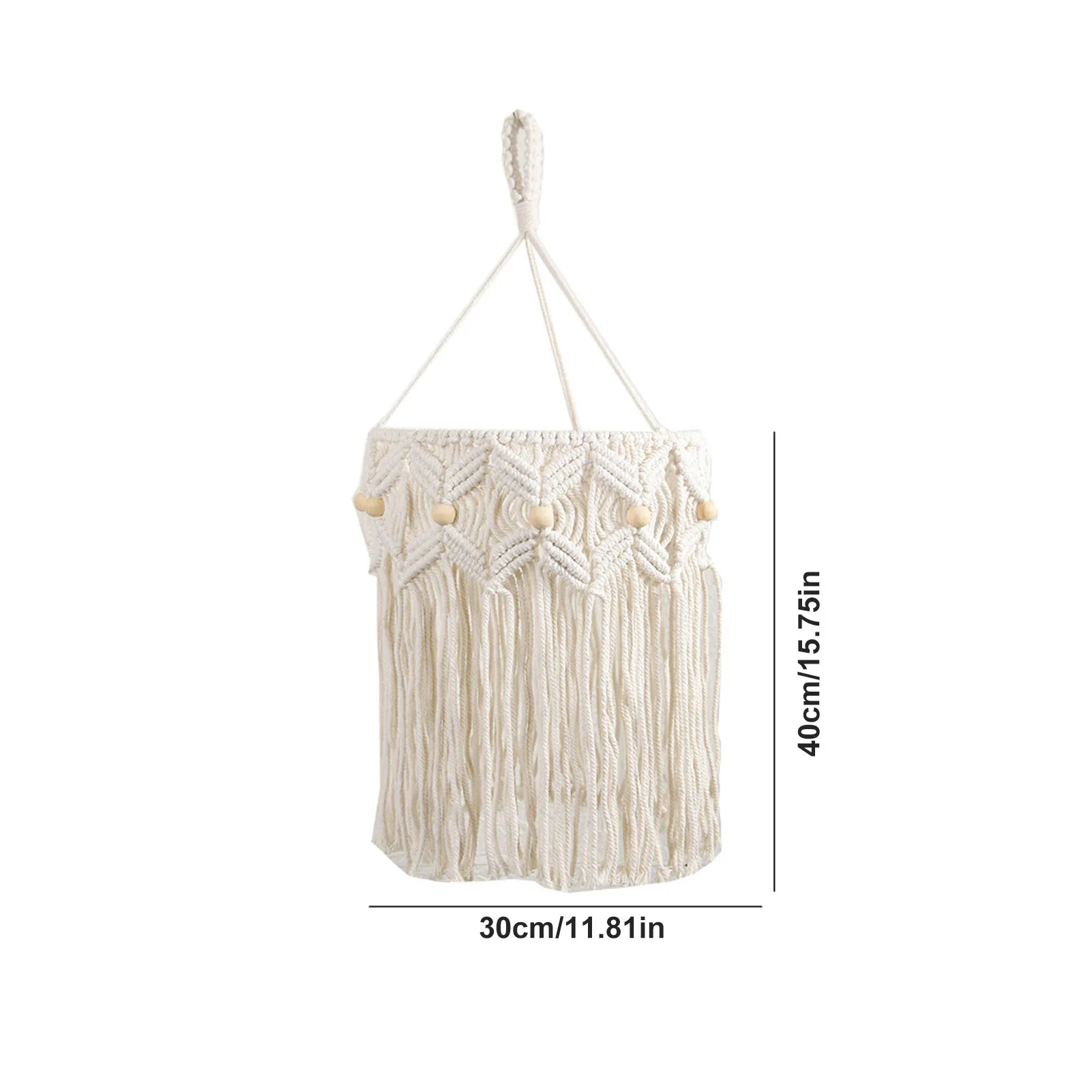 

Macrame Boho Lamp Shade Home Decor Pendant Light Cover Dorm Decoration White Plain Design Durable Pendant Cover Without Light