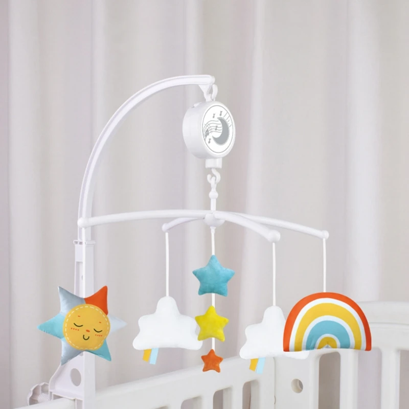 

Baby Crib Bed Hanging Bell Clockwork Movement Music Box Wind-up Rotating Rattle Hanger Infants Toddler Kids Develop Toys Gifts