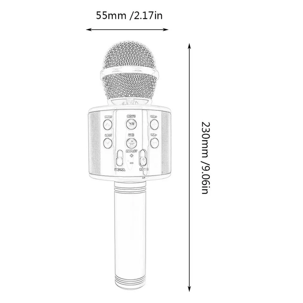 

KTV Wireless Karaoke Handheld Microphone USB Player Mic Speaker Portable Christmas Birthday Home Party
