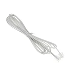 Телефонный стационарный Удлинительный кабель длиной 10 футов со стандартными штекерами RJ-11 6P 2C (белый, 3 метра, 1 упаковка)