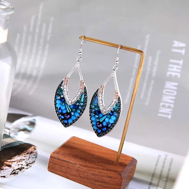 

Милые корейские богемные хрустальные большие серьги-капли для женщин, подарки, очаровательный подарок для свидания, классические модные юв...