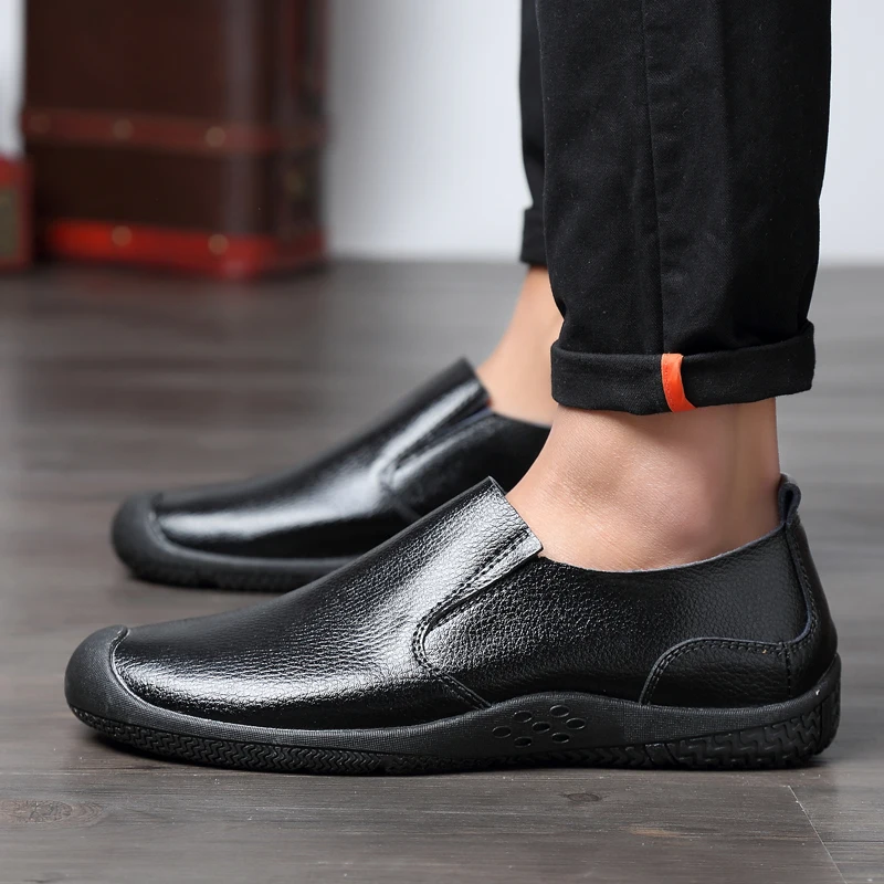 

Мокасины мужские из натуральной кожи, дышащие, без застежки, с пряжкой, деловая обувь для свадьбы, офиса