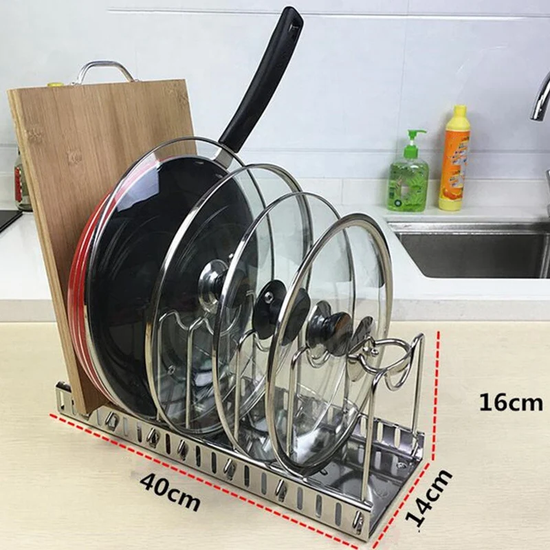 304 регулируемый стеллаж для горшков из нержавеющей стали полка кастрюли полки