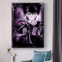 home decor canvas prints yuyu hakusho hiei dark painting japan poster wall art modular pictures for bedside background frame