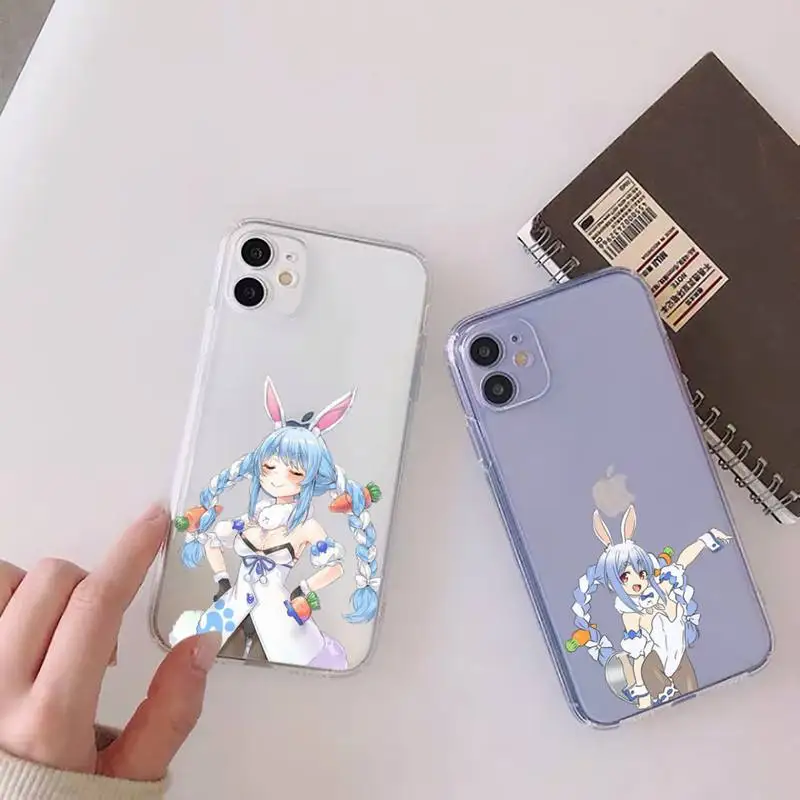 

Anime Usada Pekora Hololive Phone Case Clear Transparent for iPhone 11 12 13 mini pro XS MAX 8 7 6 6S Plus X 5S SE XR 2020