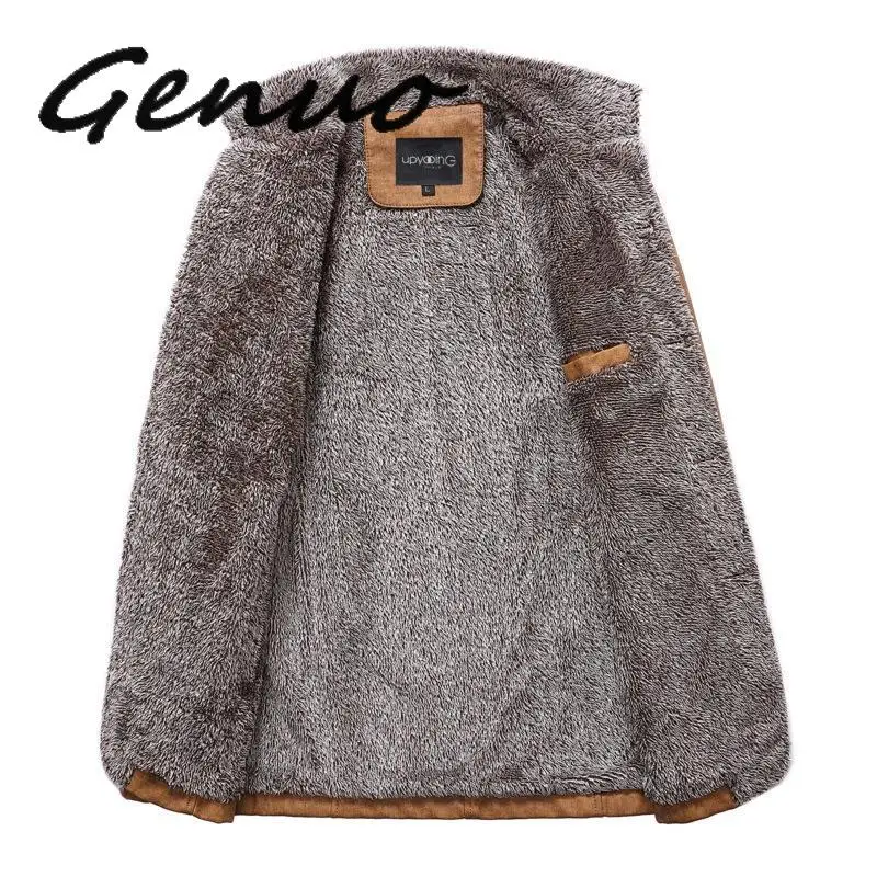 

2019 New Leather Jacket Men Winter Thick Wool PU Leather Coat Men Casual Thermal Stand Collar Faux Leather Coat Warm Jacket