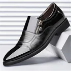 Классические деловые мужские модельные туфли, Модные Элегантные Формальные Свадебные туфли, мужские слипоны, офисные оксфорды черного цвета, большие размеры 38-47