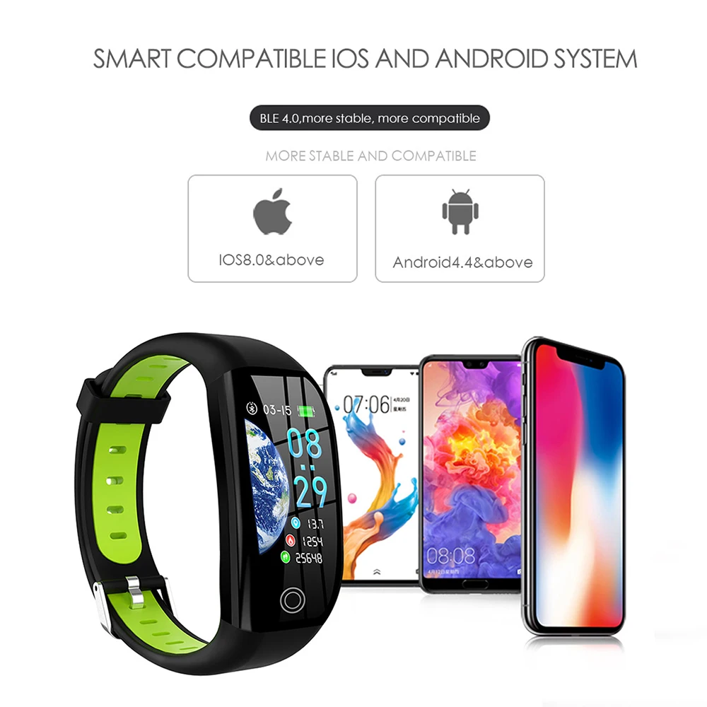 F21 смарт-браслет gps фитнес-трекер 1,1" спортивные водонепроницаемые часы кровяного давления монитор сна смарт-браслет