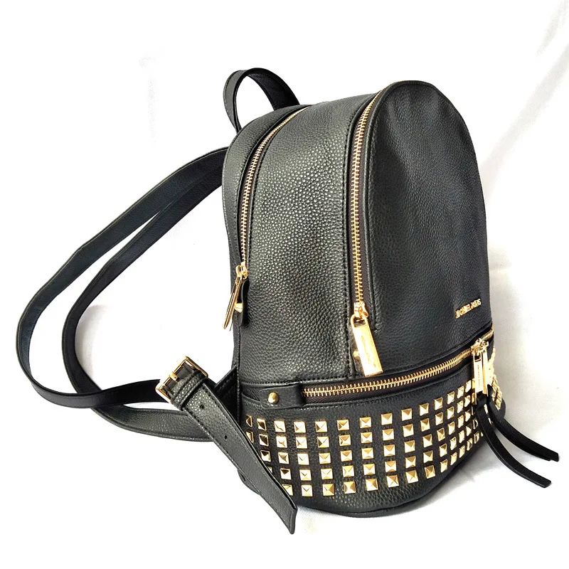 

Bags female new style net red fashion ladies backpack PU lychee pattern female bag rivet ladies backpack luxury lady travel bag