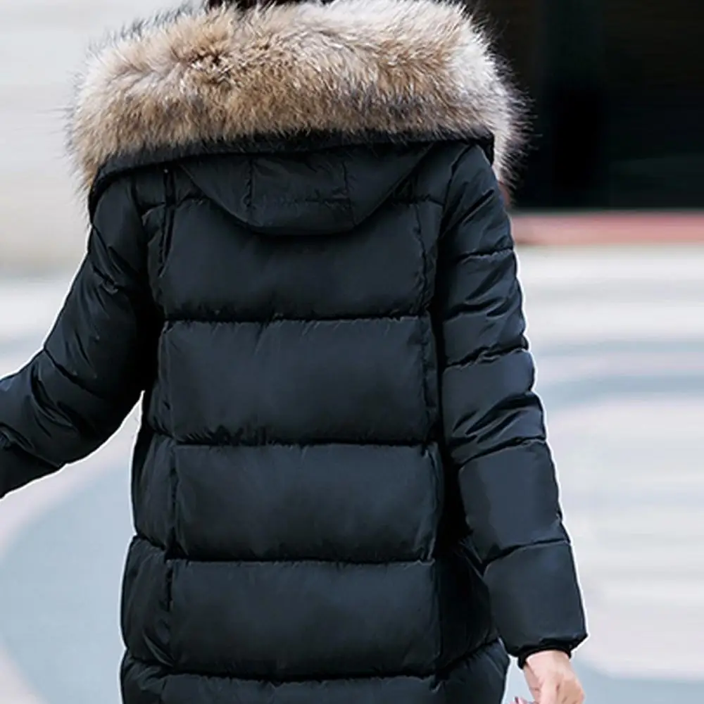 

2021 Fashion Women Winter Warm Cotton Hooded Winter Jacket Long-Sleeved Coat doudoune femme hiver #0923