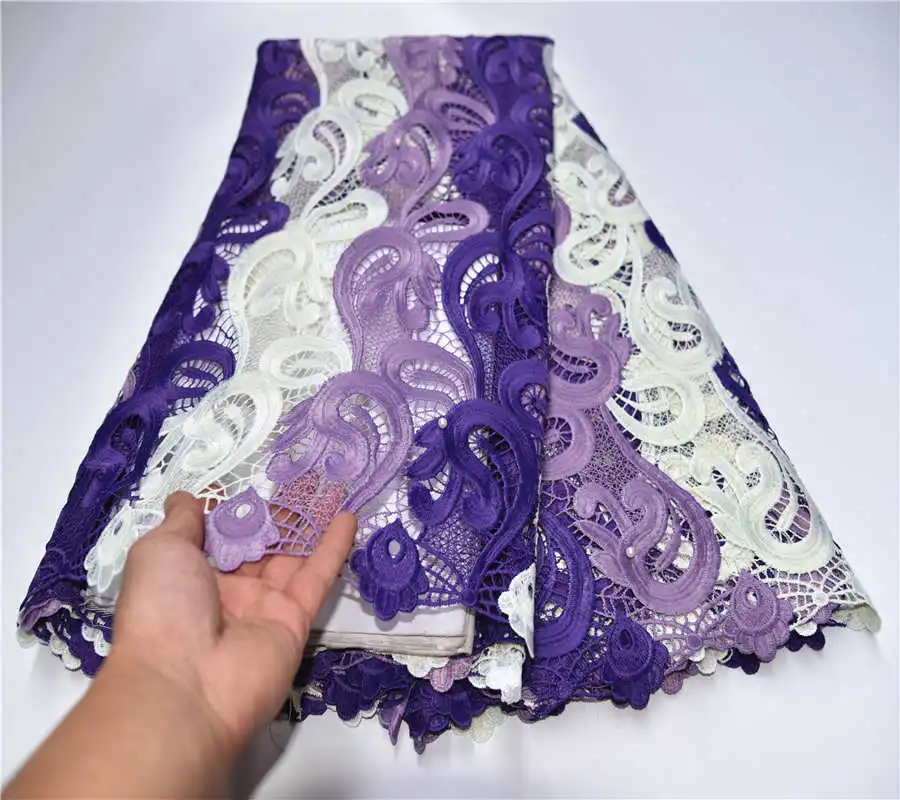 Высокое качество африканская гипюровая кружевная ткань с камнями 2020 горячая