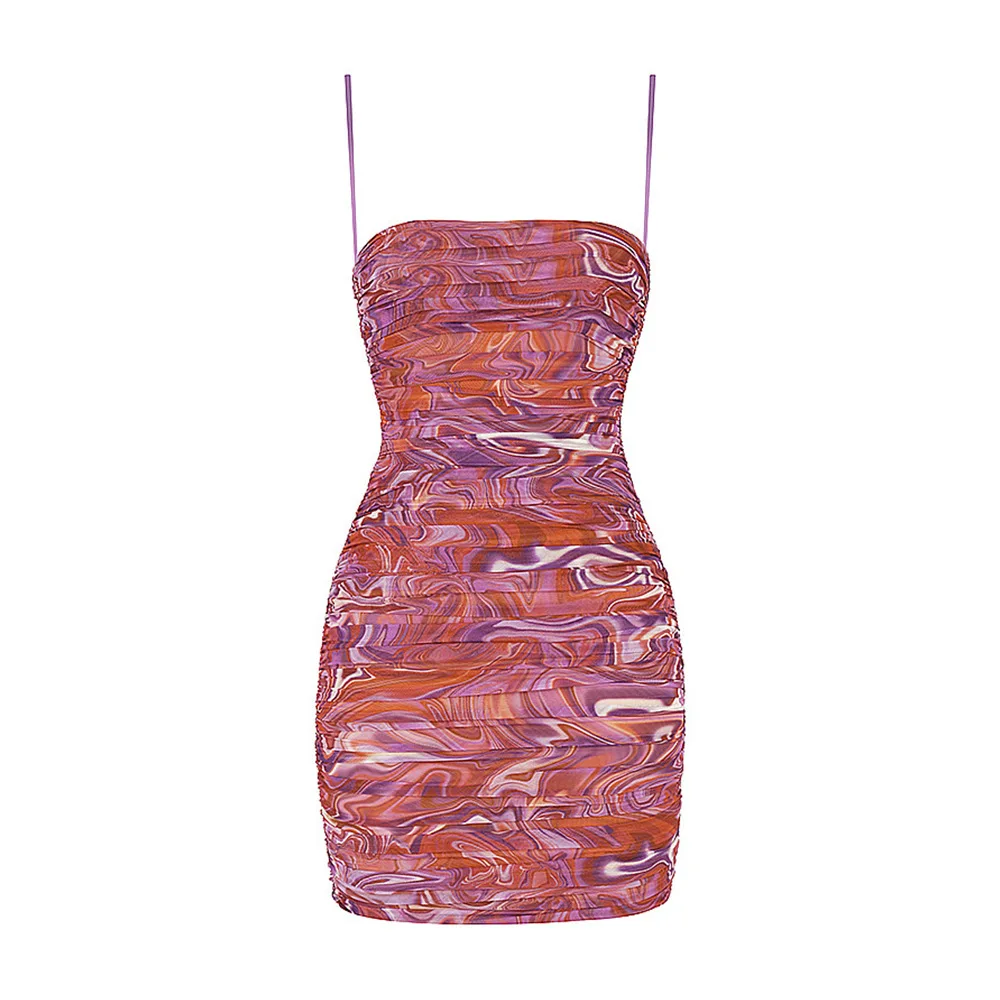 

Woman Spaghetti Strap Slim Mini Shirt Dress V Neck Beach Dress Pary Club Dress