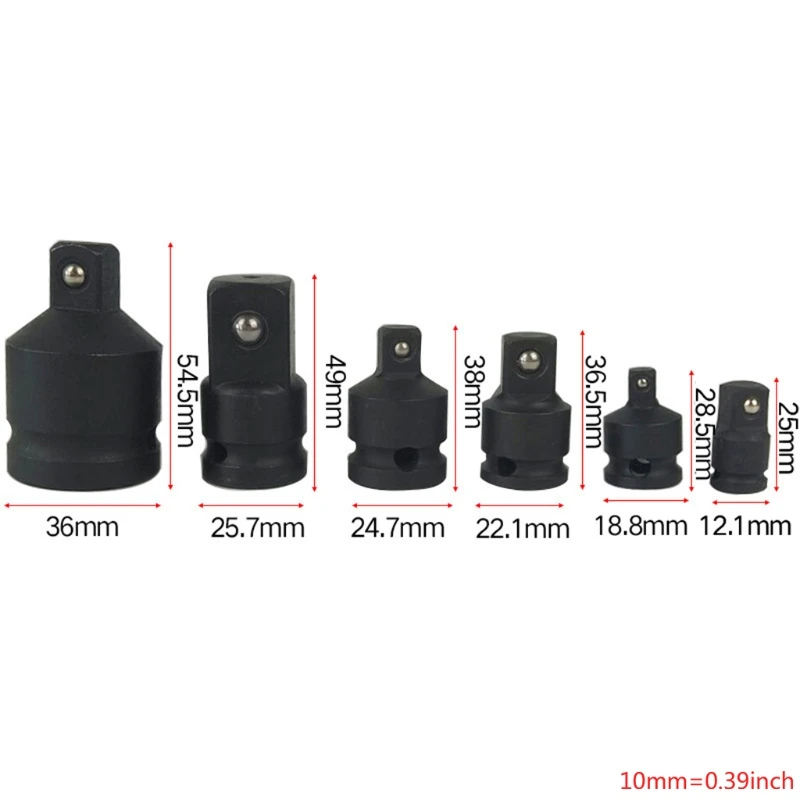 

6Pcs/Set Socket Wrench Hand Wrench Tool Set Impact Socket Adaptor Reducer Adapter 1/4 1/2 3/8 3/4 Ratchet Breaker Driver