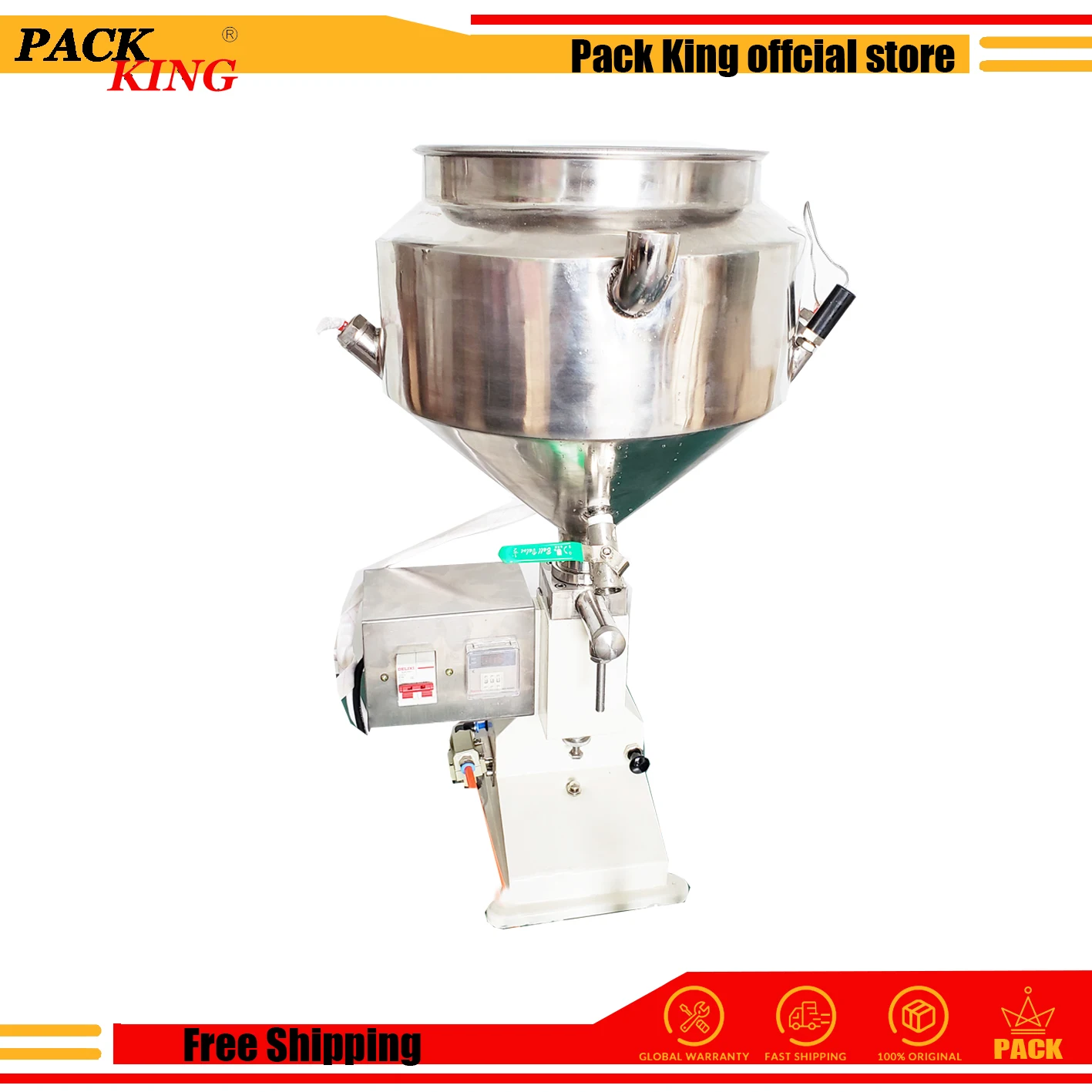 

Heating Hopper Pneumatic Filling Machine 5-50ml Cream Food Paste Dispensing Peanut Butter Packaging Equipment Free Shipping