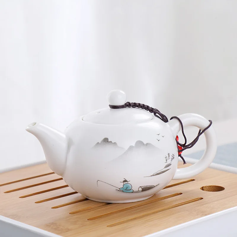 

Ceramic Teapot One Pot Four Cup Outdoor Travel Kung Fu Teapot Tote Bag Travel Cup Set Tcup Gift Tea Set Chinese Tea Set Designer