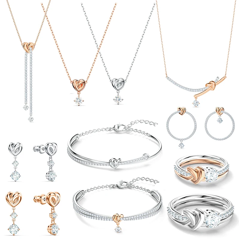 

swa Fashion Womens Jewelry LIFELONG HEART Jewelry Sets Womens Earrings Necklaces and Bracelets Fashion Jewelry