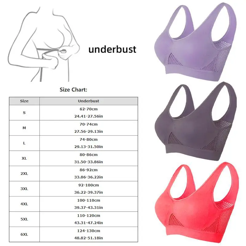 Большой Размеры 6XL мягкий спортивный бюстгальтер для женщин высокие эластичные