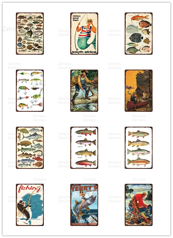 

Жестяная Табличка в стиле ретро для рыбалки