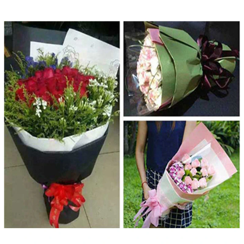 Бумага для упаковки подарков сделай сам однотонная крафт-бумага букета цветов