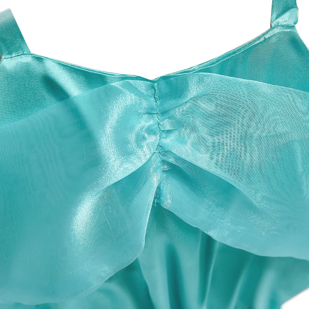 Princess Jasmine Costumes For Girls Cosplay Dress Up Kids Halloween Fantasy Top Pants 2pcs Set Lace Costume Sleeveless Dresses |