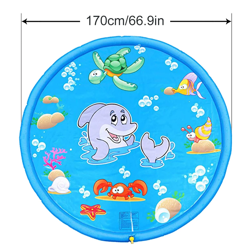 

100/150/170cm Children Play Water Mat Outdoor Game Toy Lawn For Children Summer Pool Kids Games Fun Spray Water Cushion Mat Toys