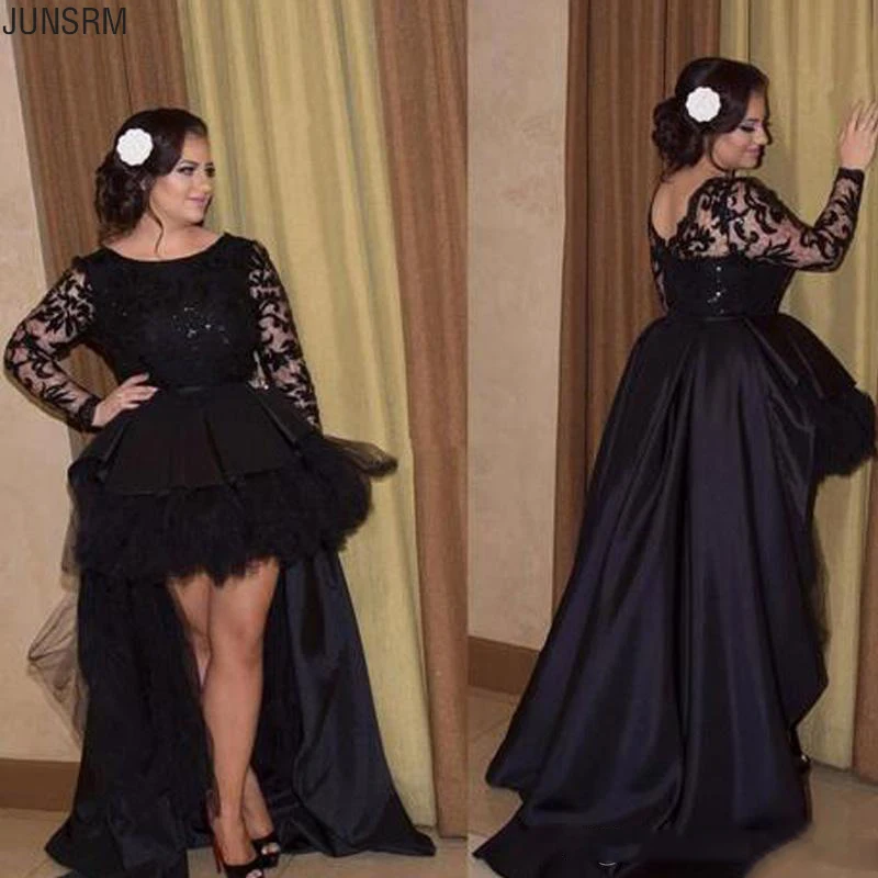 Винтажное черное свадебное платье Оригинальное женское короткое спереди